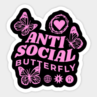 Anti Social Butterfly Sticker